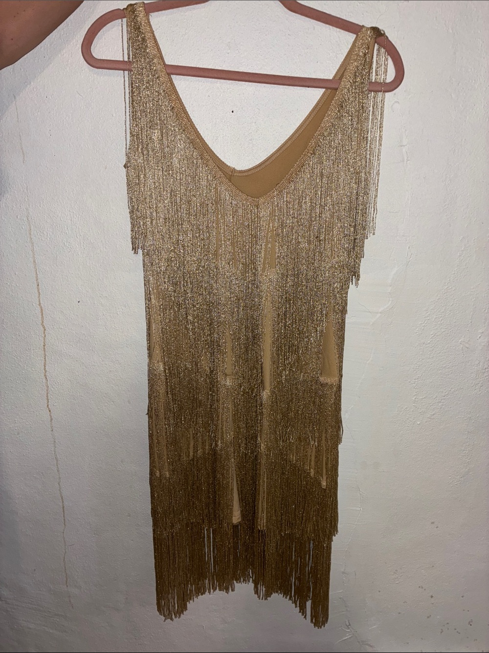 Gold Fringe High-Low Dress - Women